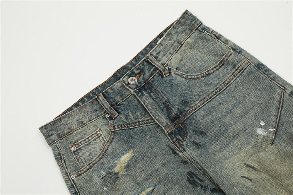 Japanese Brand × Jean Heavy punk ink-splashed design distressed jeans Size US 32 / EU 48 - 4 Thumbnail