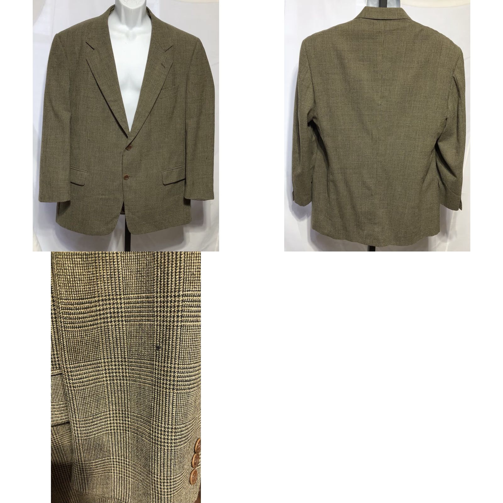 Valentino VINTAGE Valentino blazer jacket US 46R Eur 56R Brown Plaid Wool Men Blazer 80s 90s Notch Lapel Size 46R - 8 Thumbnail