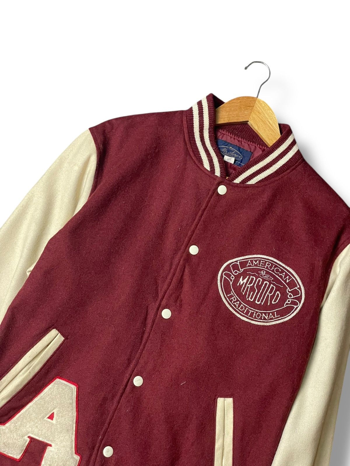 Japanese Brand × Vintage Vintage Mr Soro Embroidered Logo Varsity Jacket (112) Size US L / EU 52-54 / 3 - 2 Thumbnail