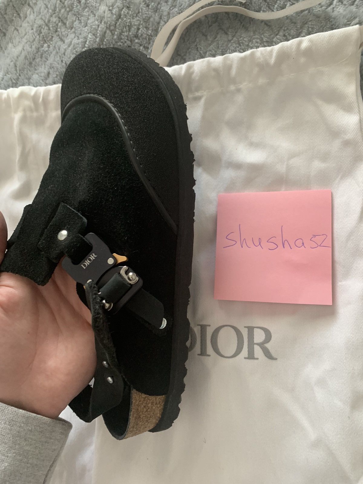 Birkenstock × Dior Dior by Birkenstock Tokio Mule Black Size US 9 / IT 39 - 4 Thumbnail