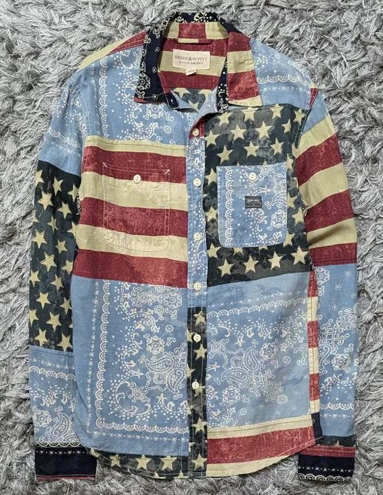 Denim & Supply Ralph Lauren Vintage Denim and Supply Ralph Lauren Patchwork Flag Oxford Size US S / EU 44-46 / 1 - 1 Thumbnail