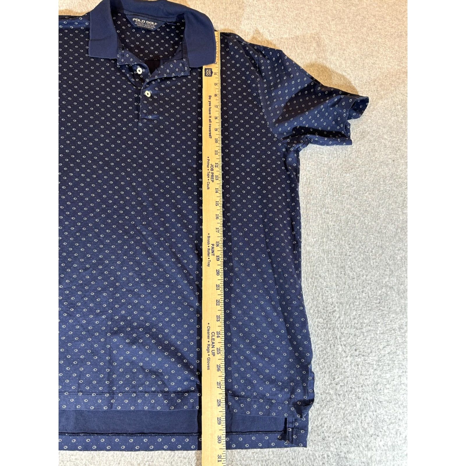 Polo Ralph Lauren Ralph Lauren Polo Golf Mens Large Polo Shirt Blue AOP Geometric Print 100% Pima Cotton Collared Short Sleeve Size US L / EU 52-54 / 3 - 4 Thumbnail