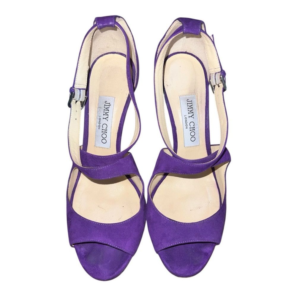 Jimmy Choo Jimmy Choo Emily 85 Iris Purple Suede Heels Size 38.5 Size US 8.5 / IT 38.5 - 6 Thumbnail