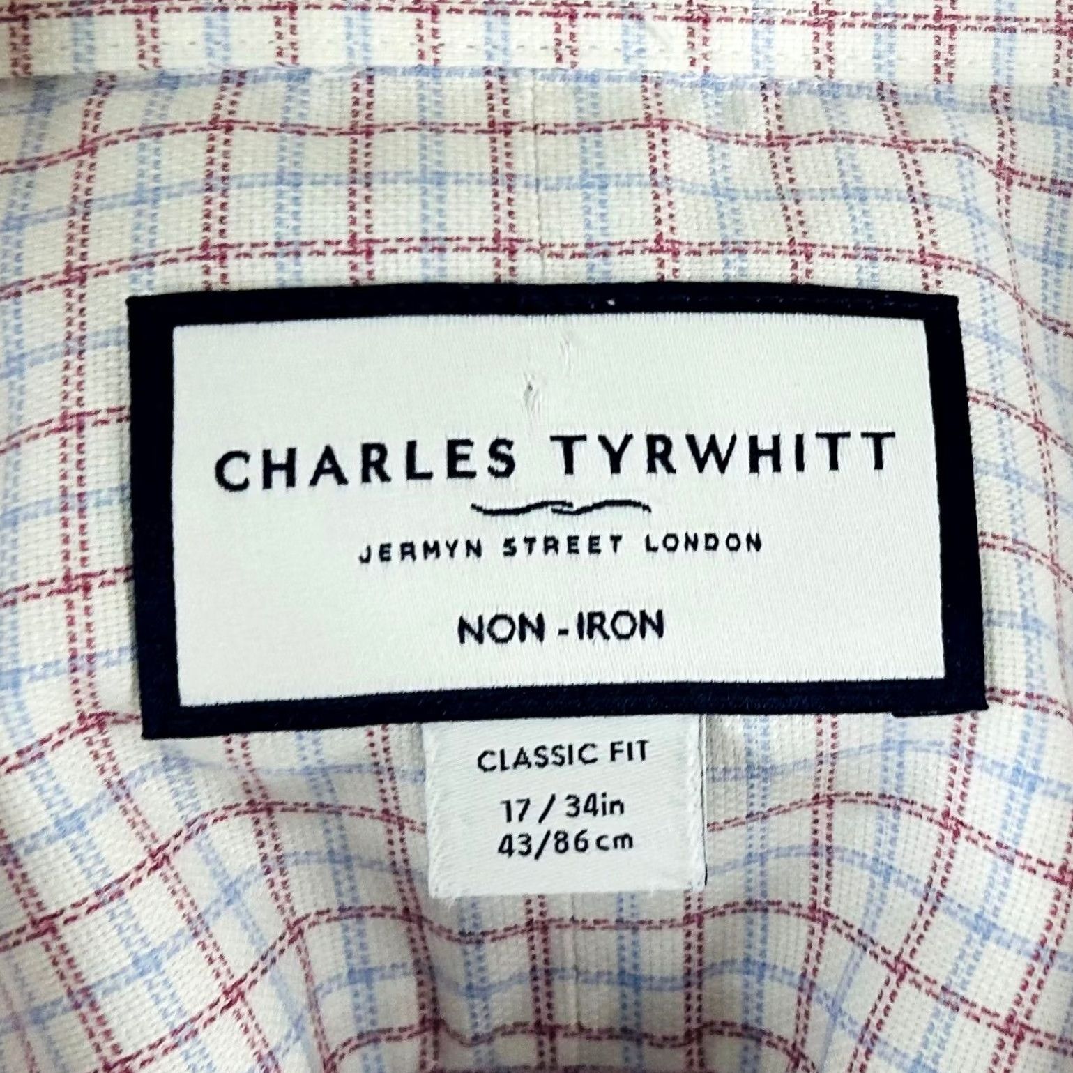 Charles Tyrwhitt Charles Tyrwhitt Dress Shirt Plaid 17/34 Classic Fit Non-Iron Multicolor Mens Shirt Size 46R - 3 Thumbnail