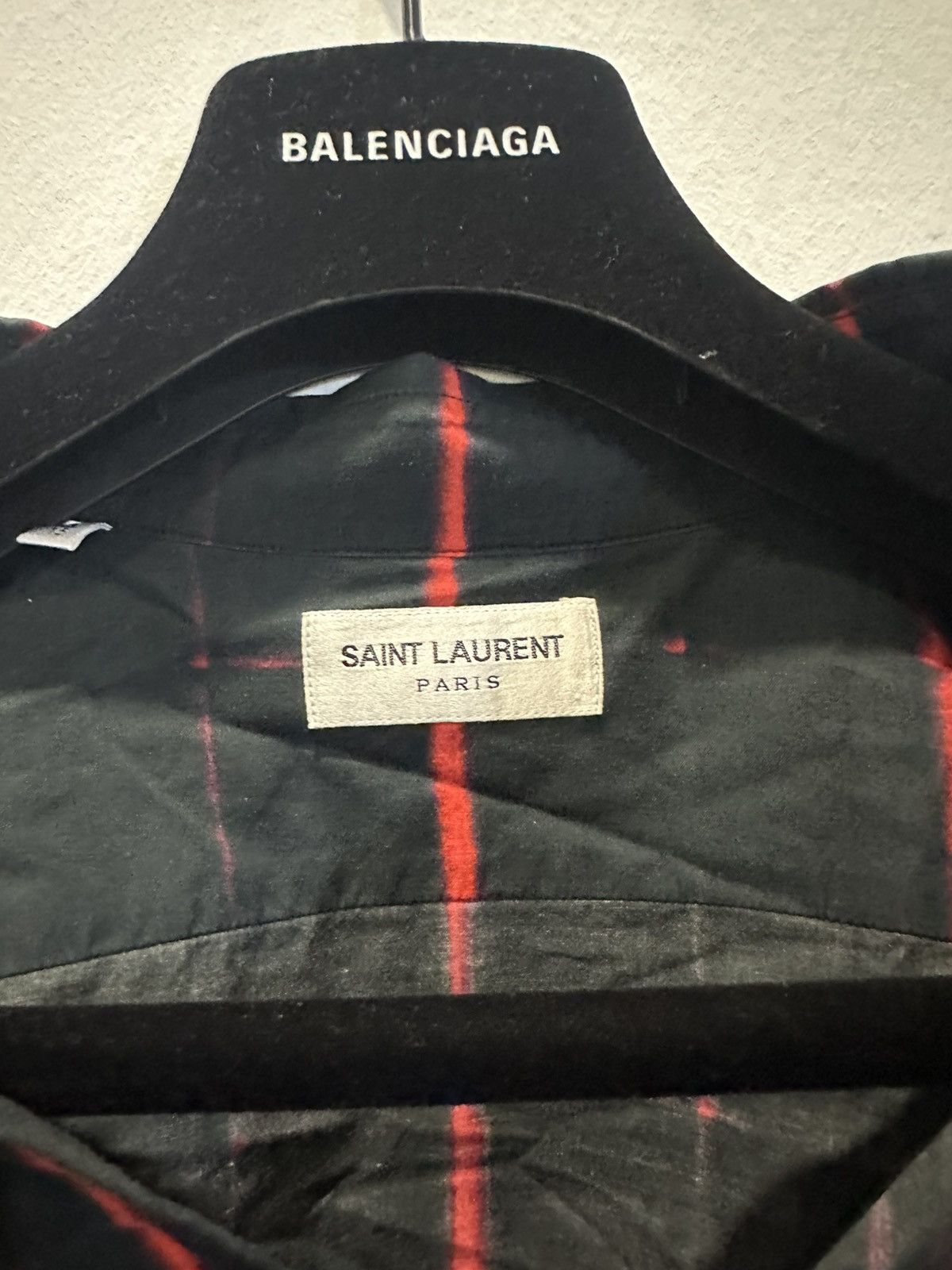 Saint Laurent Paris Saint Laurent FW14 Vamp Red and Black Flannel Size US S / EU 44-46 / 1 - 6 Thumbnail