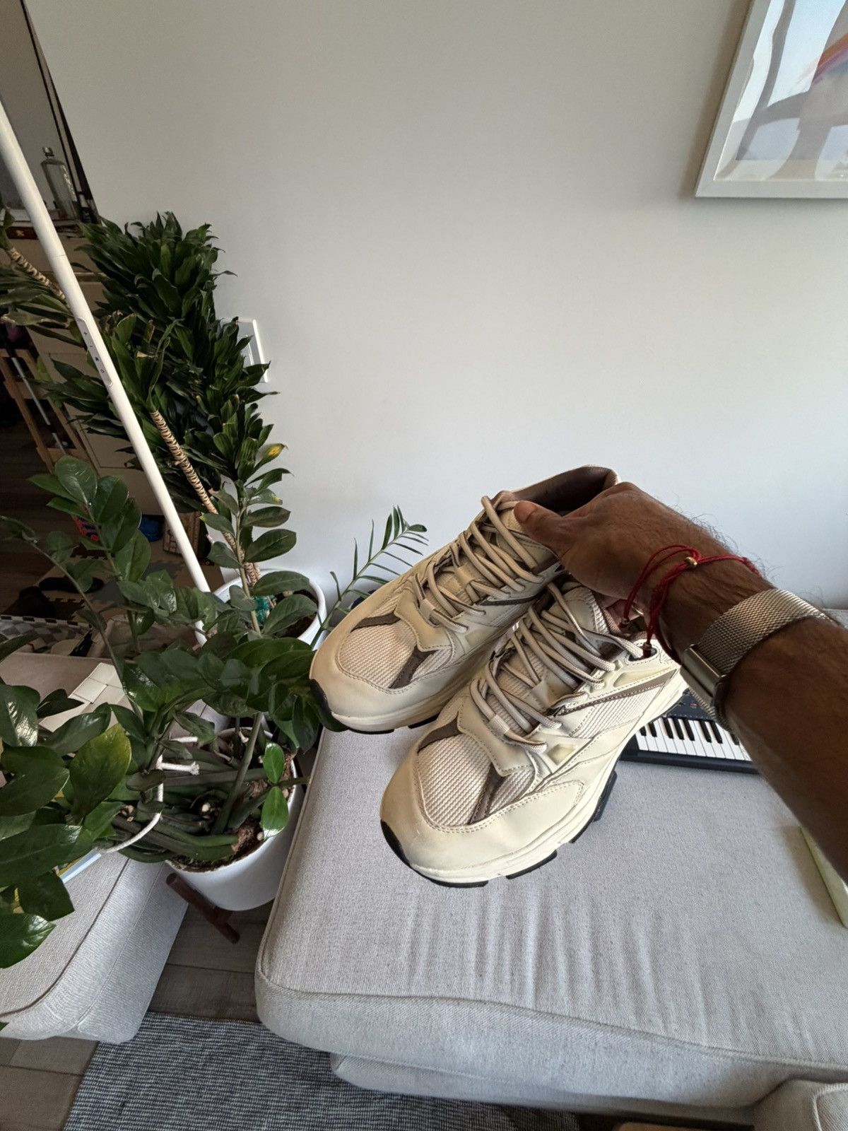 Zara 👟 Zara Athletic Running Shoe • 2 Tone (White, Brown/Tan) Size US 8.5 / EU 41-42 - 1 Thumbnail