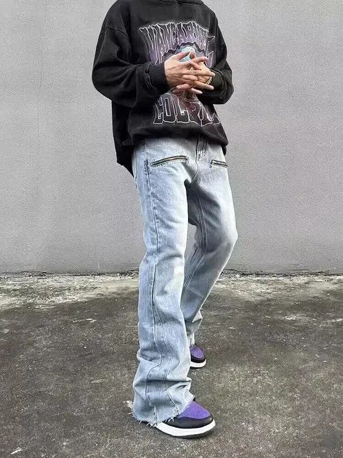 Homemade × Japanese Brand × Jean Vintage washed light blue zippered bootcut jeans Size US 32 / EU 48 - 3 Thumbnail