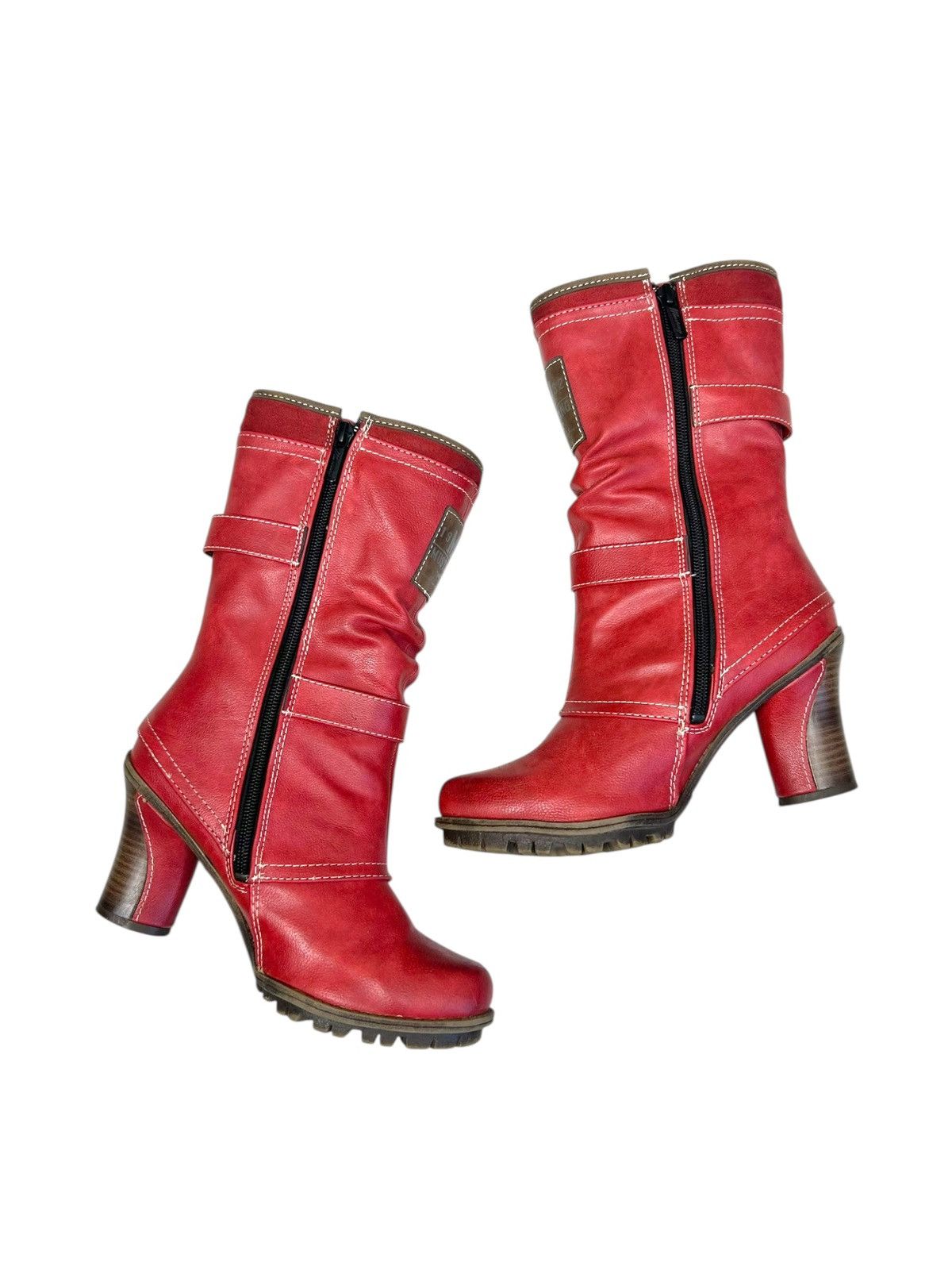 Mustang Vintage Red Mustang Racing Moto boots avantgarde y2k style Size US 6 / IT 36 - 2 Thumbnail