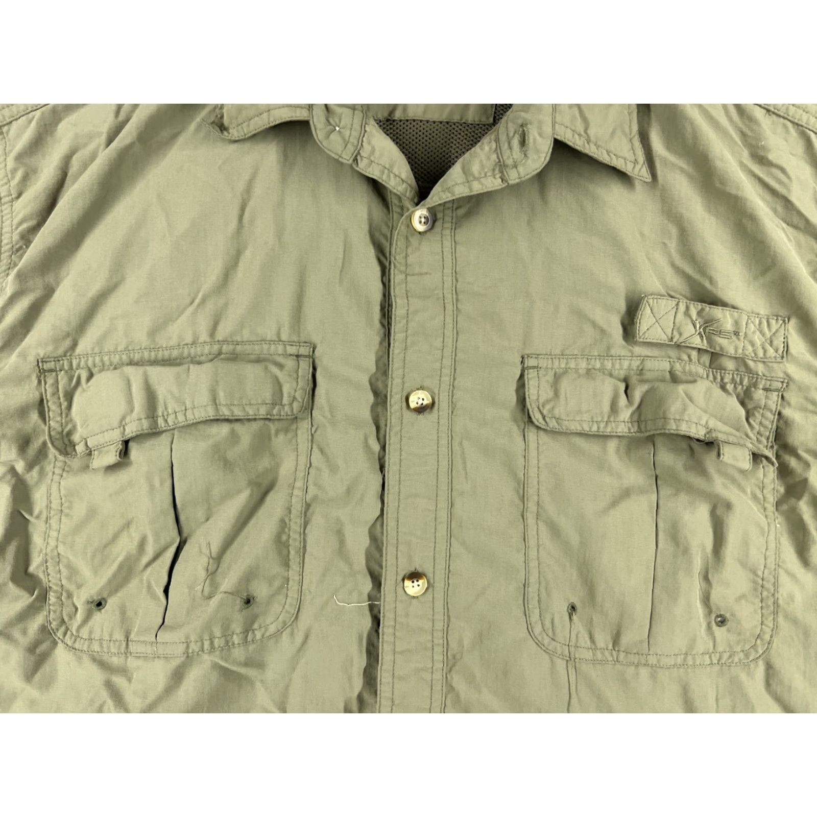 Vintage Worldwide Sportsman Shirt Adult XL Green Nylon UPF Button-Up Fishing Angler All Seasons Breathable Pockets Mens Size US XL / EU 56 / 4 - 6 Thumbnail