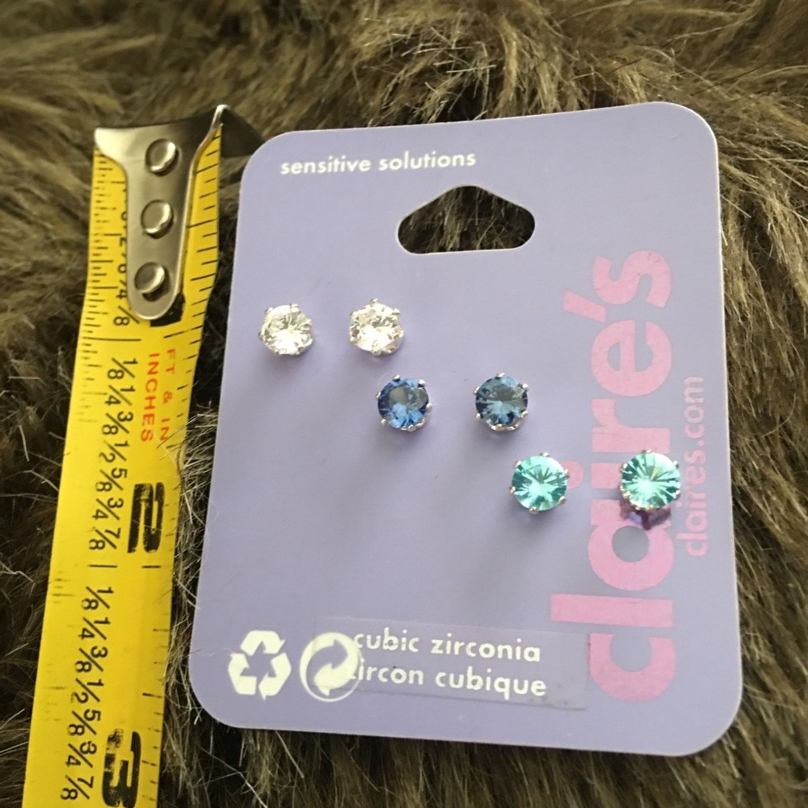 Jewelry Claire’s set of three cubic zirconia earrings NWT Size ONE SIZE - 3 Thumbnail