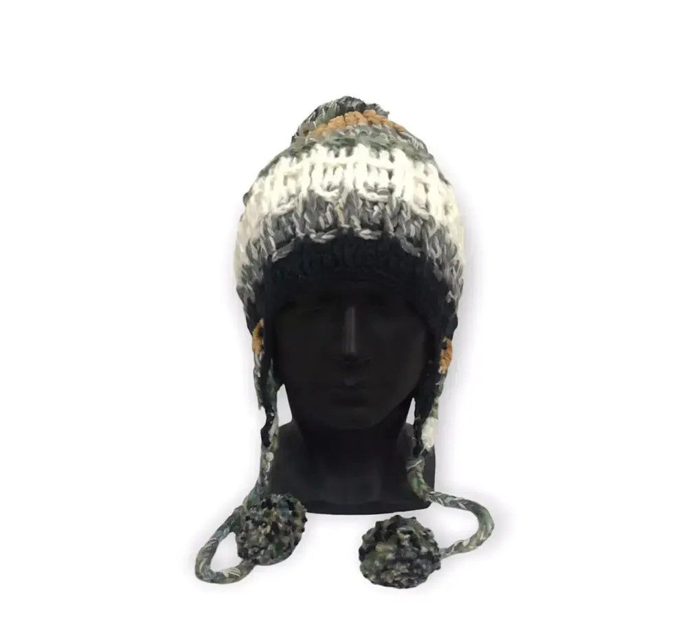 Japanese Brand × Kapital × Vintage Rare Earflap Knit Japan Beanie Hat Size ONE SIZE - 2 Thumbnail