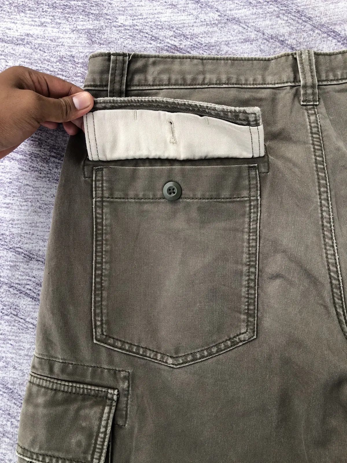 Oshkosh OshKosh Cargo Green Olive Style Multi-Pocket Pants Size US 31 - 17 Thumbnail