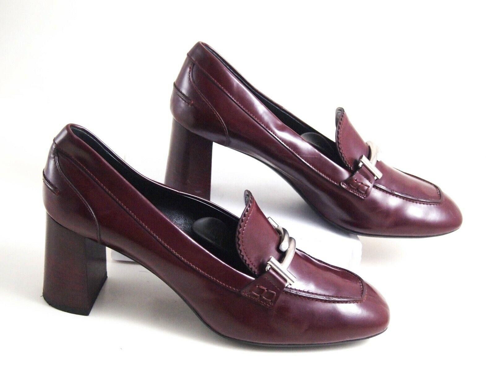 Tod's Tod's TT Heels Burgundy Leather Womens US 12 EU 42 $680 Size US 11.5 / IT 41.5 - 2 Thumbnail