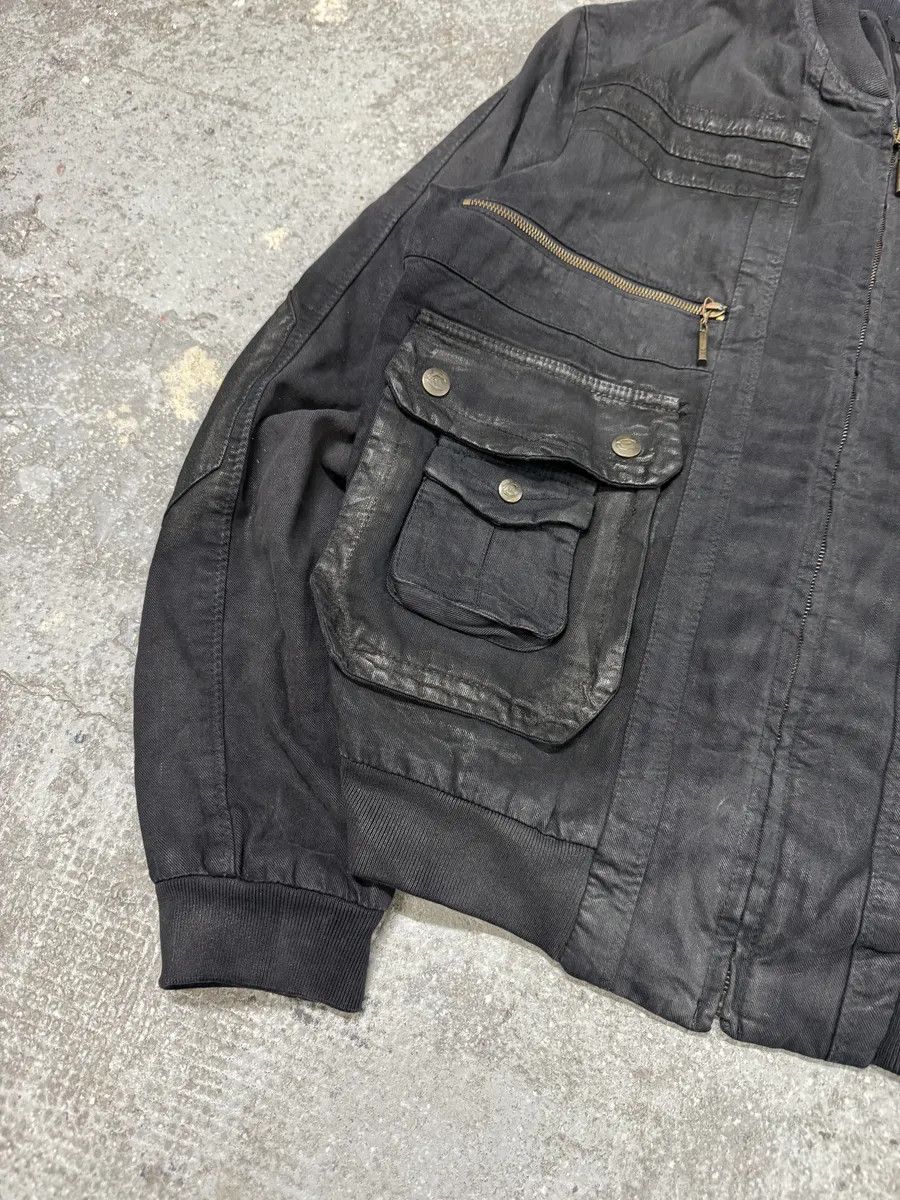 Just Cavalli AW2007 Cavalli Utility Multi Pockets Black Waxed Bomber Jacket Size US L / EU 52-54 / 3 - 6 Thumbnail