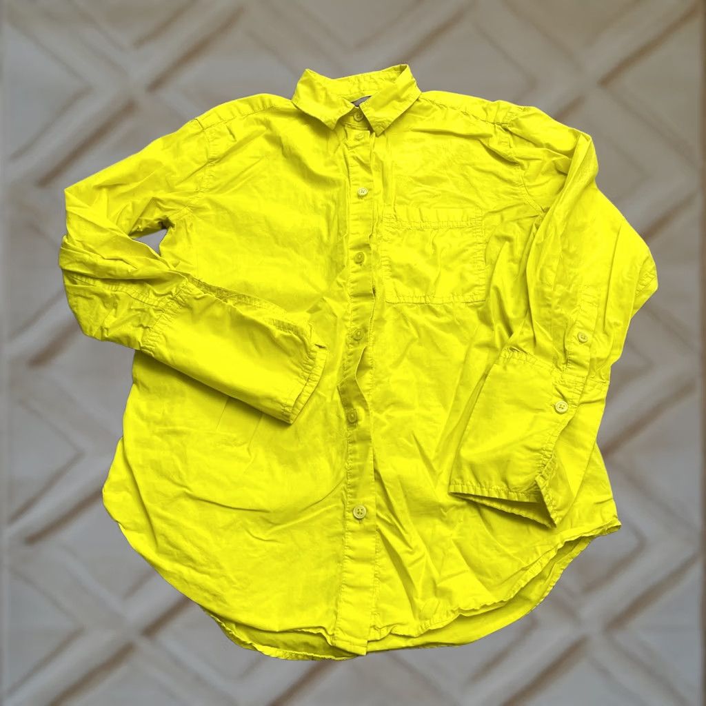 J.Crew J. Crew Shirt Womens 00 Yellow Cotton Solid Long Sleeve Casual Button Down Top Size XXS / US 00 / IT 34 - 1 Thumbnail
