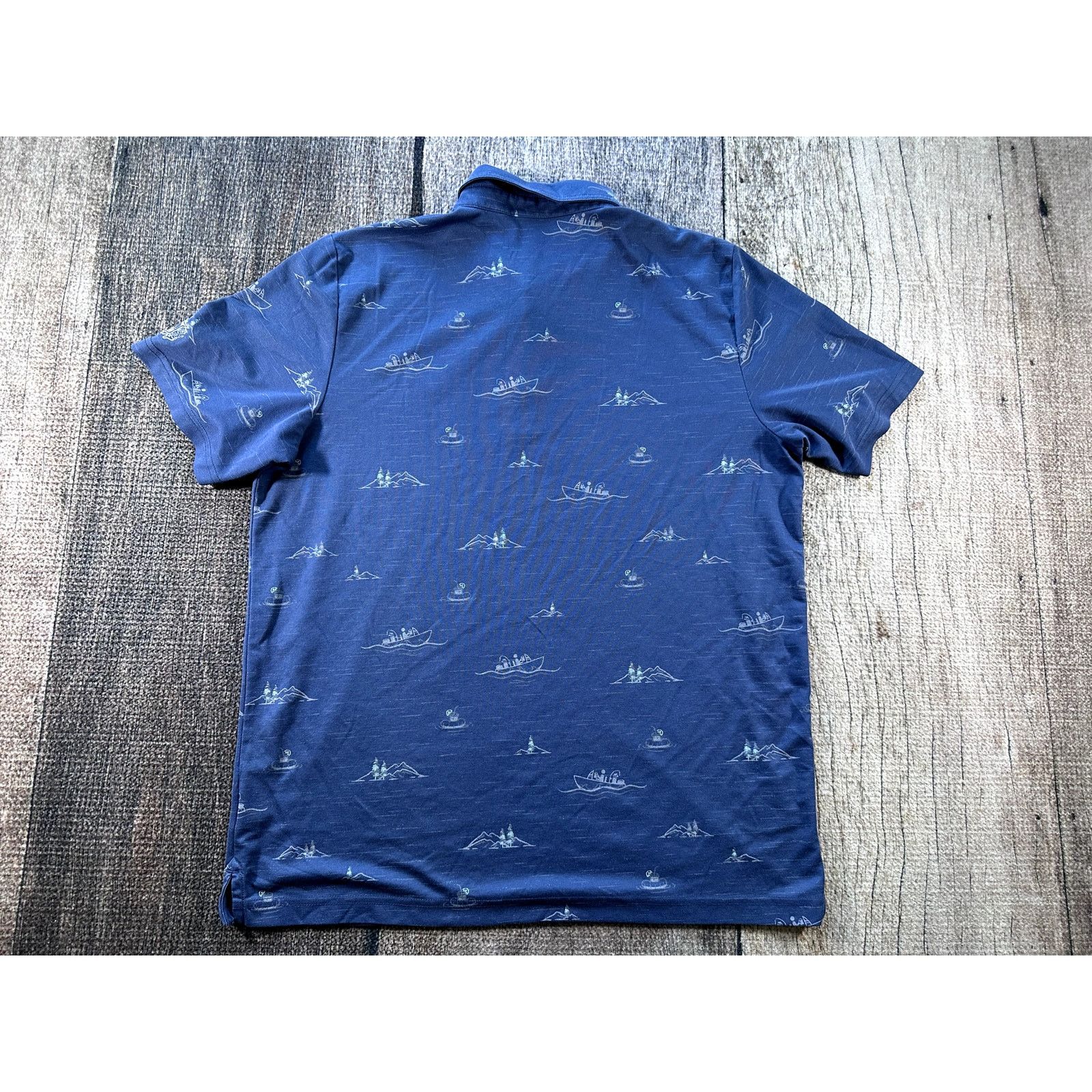 TravisMathew Travis Mathew Boats Buoy Polo Shirt Mens XL Blue Cotton Poly Size US XL / EU 56 / 4 - 9 Thumbnail