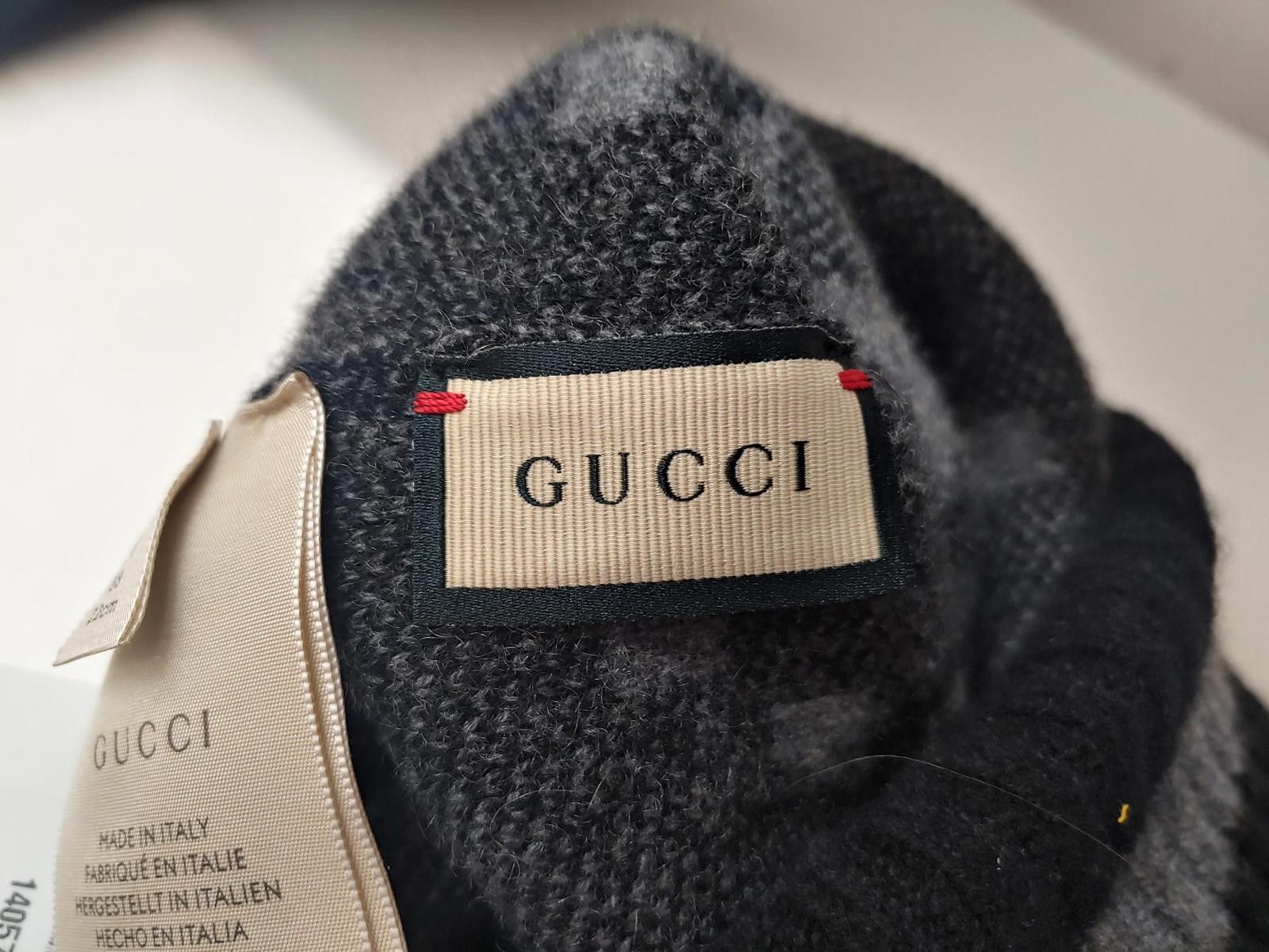 Gucci Gucci Cashmere Hat in Black/Grey Size ONE SIZE - 5 Thumbnail
