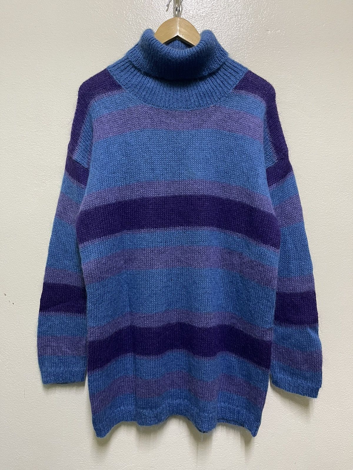 Abercrombie & Fitch × Vintage Abercrombie & Fitch Jumper Striped Mohair Size L / US 10 / IT 46 - 1 Thumbnail