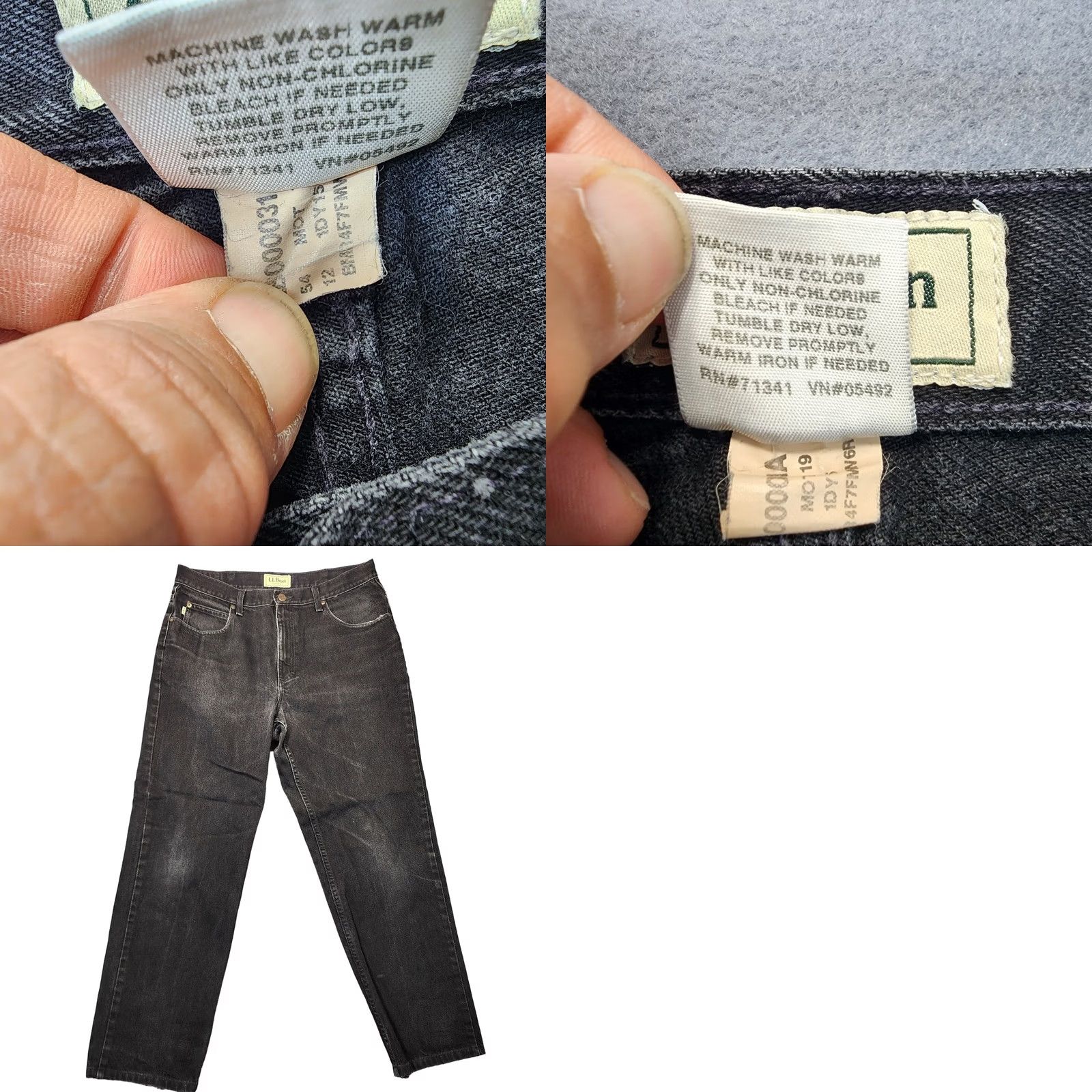 Vintage LL Bean Jeans 32x28 Black Classic Straight Mens Regular Cotton Zip Inseam 28s 32x28 Chores Workwear Outdoor Casual Size US 32 / EU 48 - 9 Thumbnail
