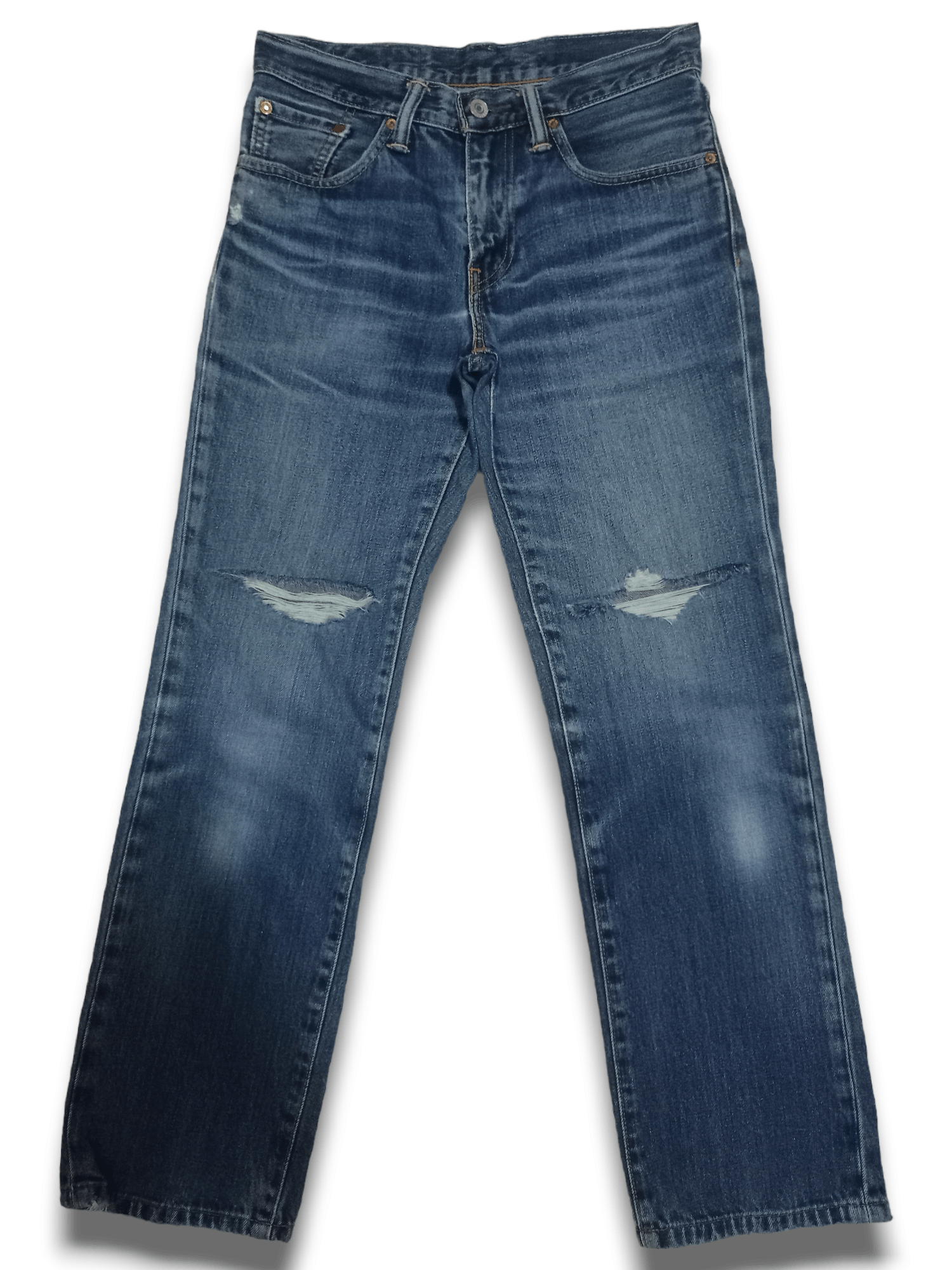 Levi's Vintage Y2K Levis 502 V Stitch Blue Wash Distressed Jeans Size US 29 - 14 Thumbnail