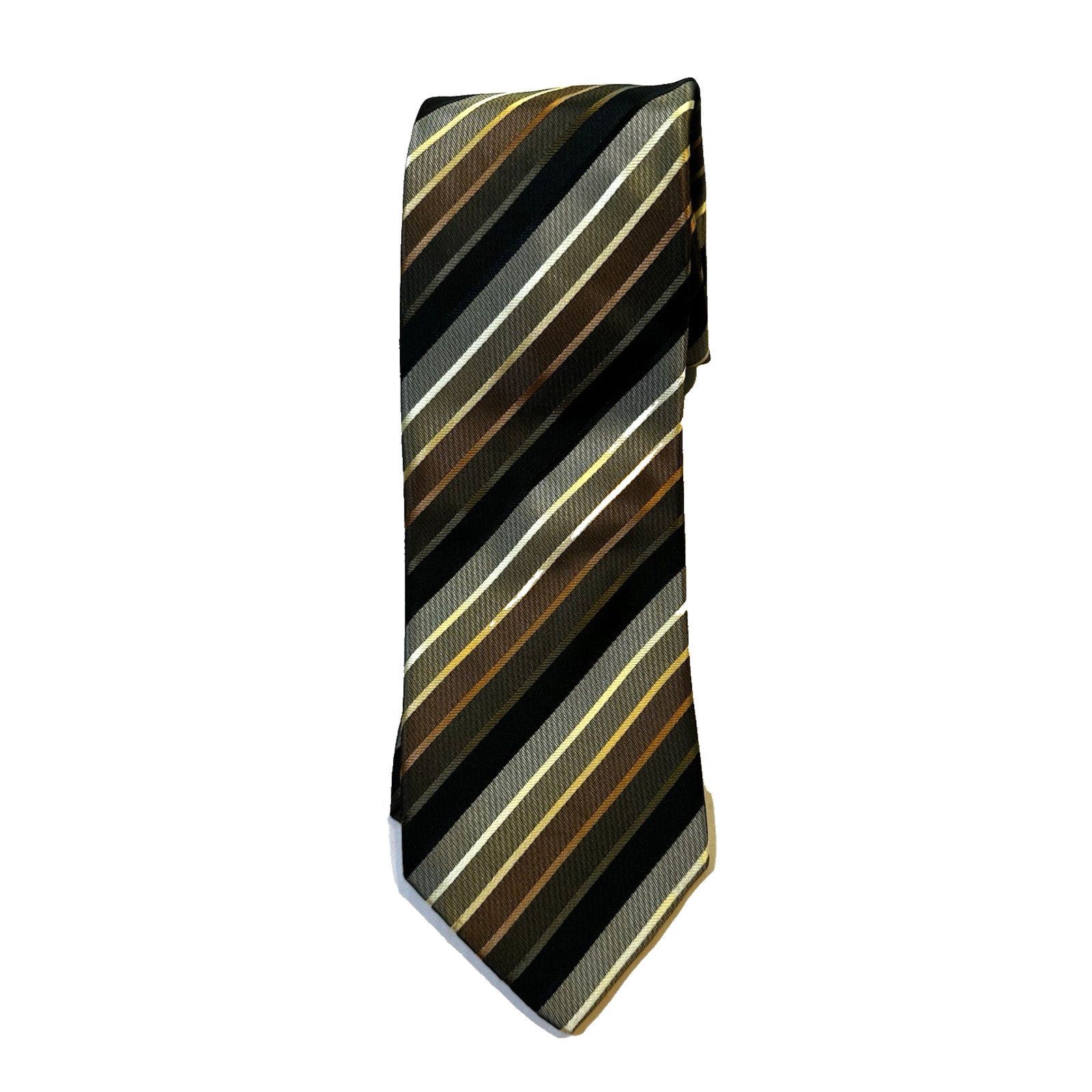 Croft & Barrow Croft & Barrow Neck Tie Black/Gold Striped Preppy Business Size ONE SIZE - 1 Thumbnail