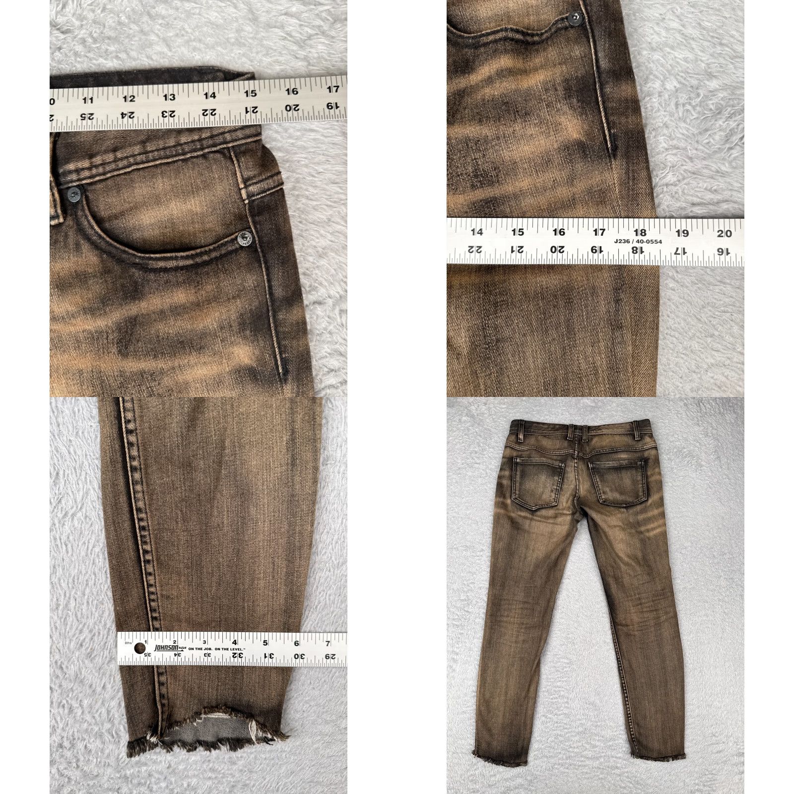 Free People Free People Jeans Women 26 Black 90s Bohemian Distressed Burnout Cotton Blend Low 29x26 Size 26" / US 2 / IT 38 - 9 Thumbnail