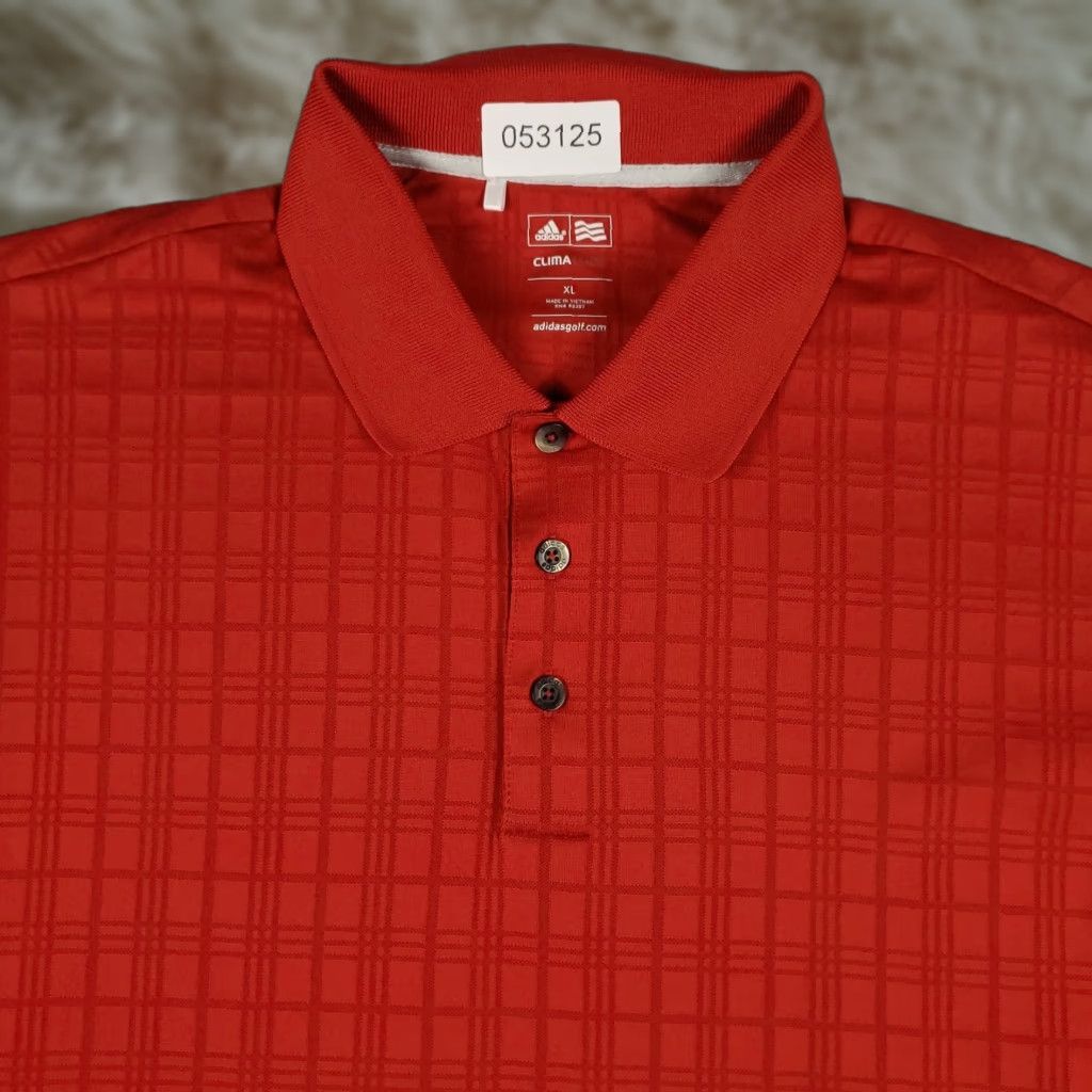 Adidas Adidas Polo Shirt Mens XL Red Plaid Golf Casual Short Sleeve Shirt Size US XL / EU 56 / 4 - 1 Thumbnail