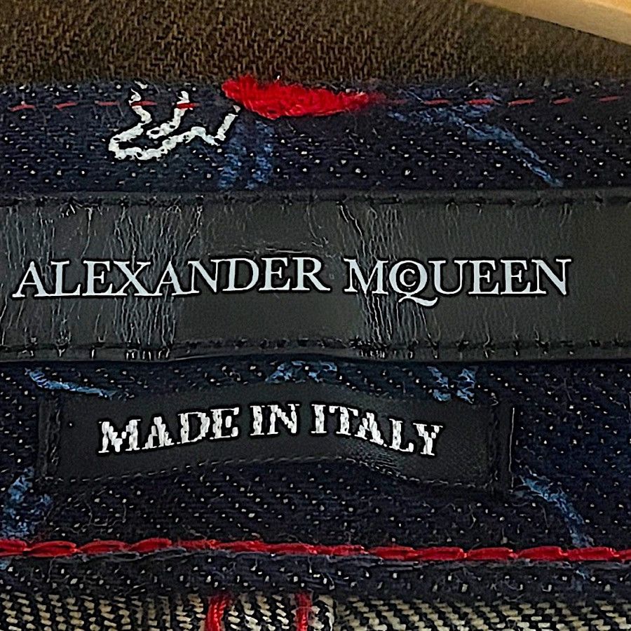 Alexander McQueen Authentic Vintage McQueen Embroidered Poetic Writing Denim Size US 31 - 11 Thumbnail