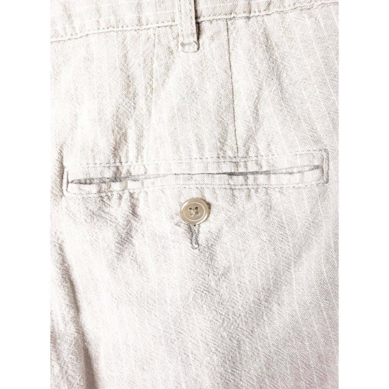 Jos. A. Bank Jos A Bank Shorts Mens 38x10 Tan Striped Linen 55% Cotton 45% Blend Breathable Chino Size US 38 / EU 54 - 7 Thumbnail