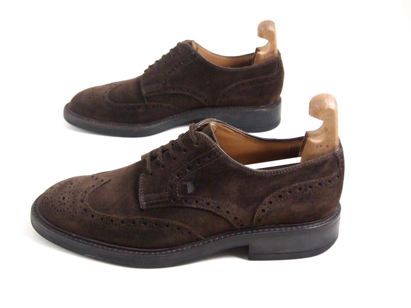 Tod's TOD's Wingtip Brogues Brown Suede Mens EU 42.5 US 9.5 $620 Size US 9.5 / EU 42-43 - 2 Thumbnail