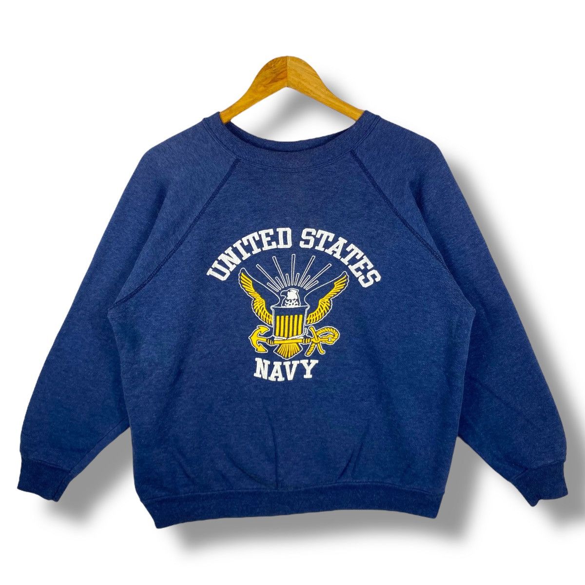 Vintage Vintage 80's UNITED STATES NAVY Logo Crewneck Sweatshirt Size US M / EU 48-50 / 2 - 1 Thumbnail