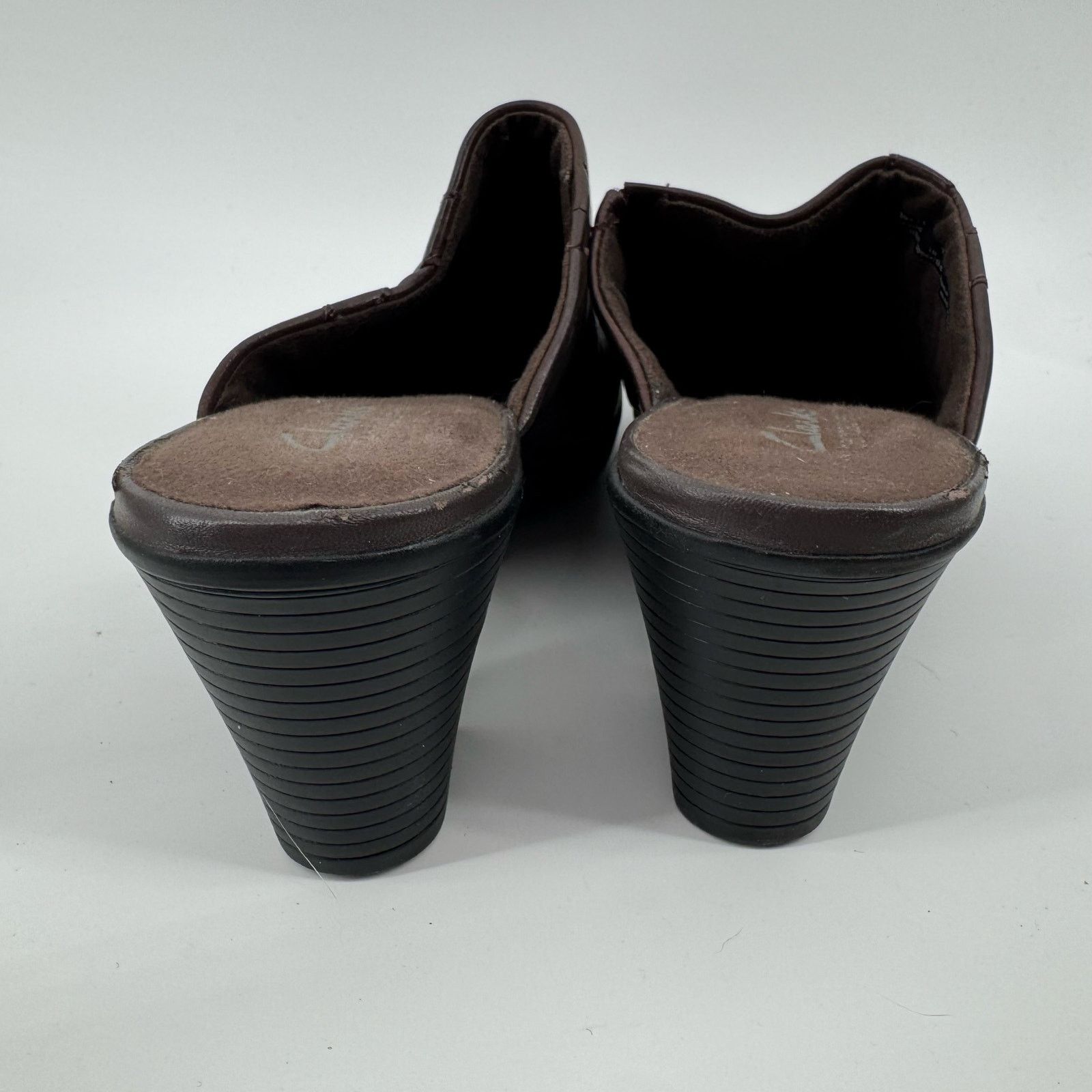Clarks Clarks Bendables Brown Leather Mule Heels 7M Size US 7 / IT 37 - 6 Thumbnail