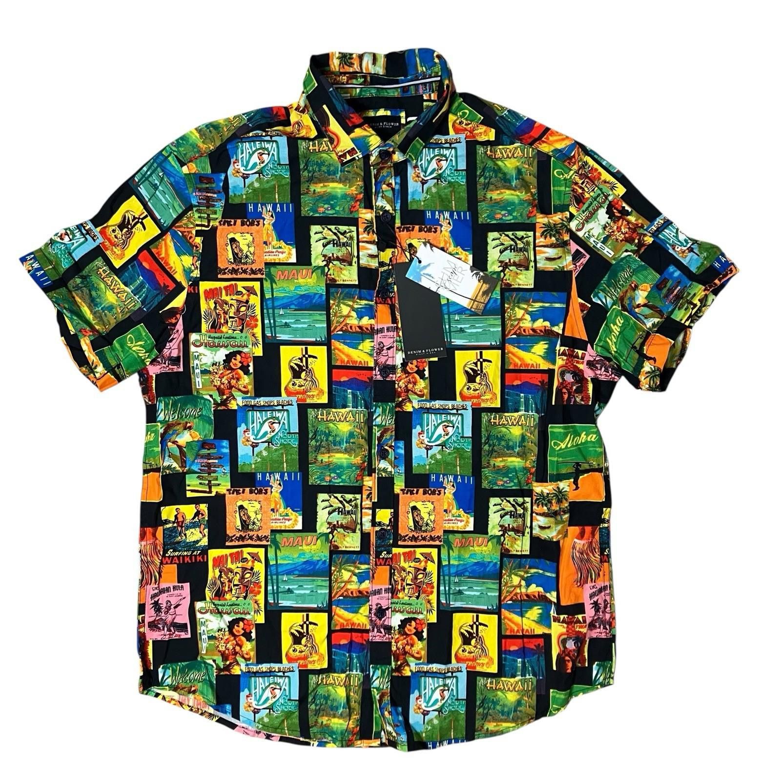 Denim & Flower Denim & Flower Shirt Mens L Hawaii Button Up Tropical Resort Size US L / EU 52-54 / 3 - 2 Thumbnail