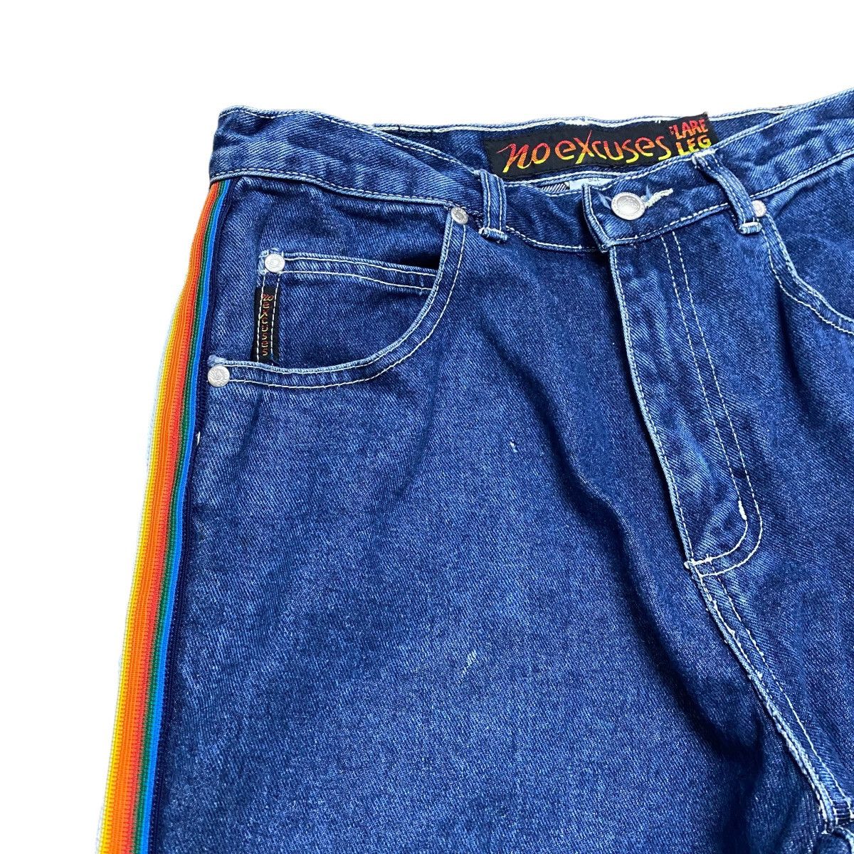 JNCO Vintage 90s No Excuses Flare Leg Denim Jeans Girl Gear Size 29" - 5 Thumbnail