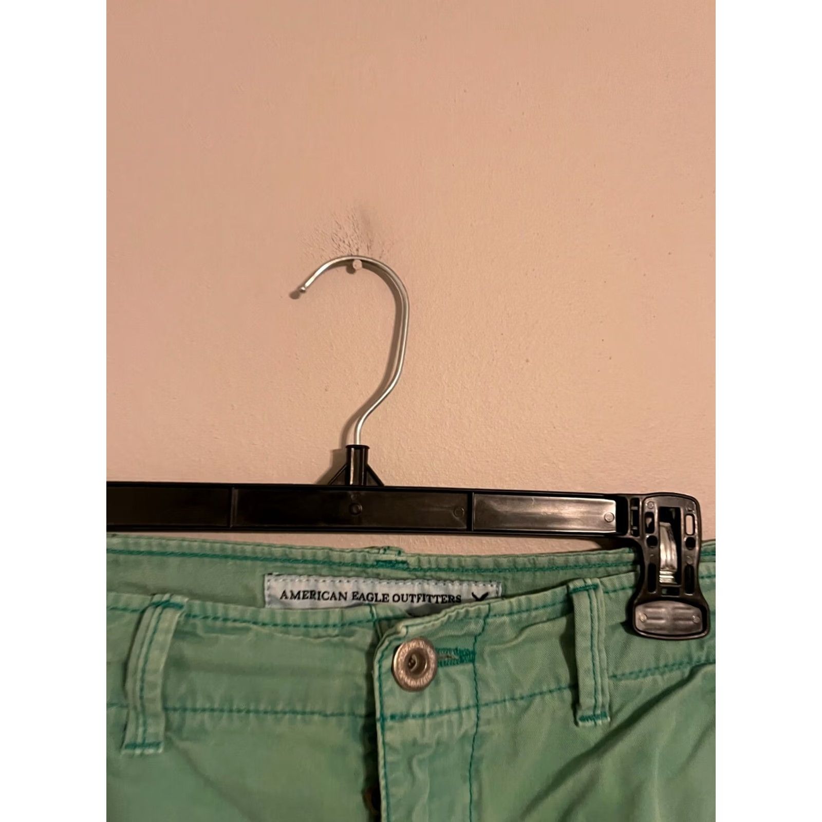 American Eagle Outfitters American Eagle AEO Classic Fit Cotton Prep Light Green Khaki Shorts - Men's 32 Size US 33 - 3 Thumbnail