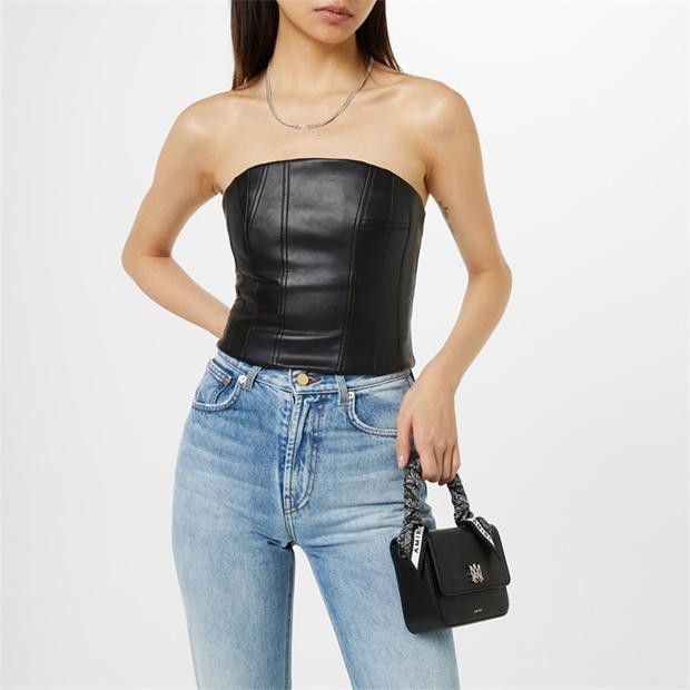 Amiri o1g2r1mq0824 Crop Tops in Black Size L / US 10 / IT 46 - 5 Thumbnail