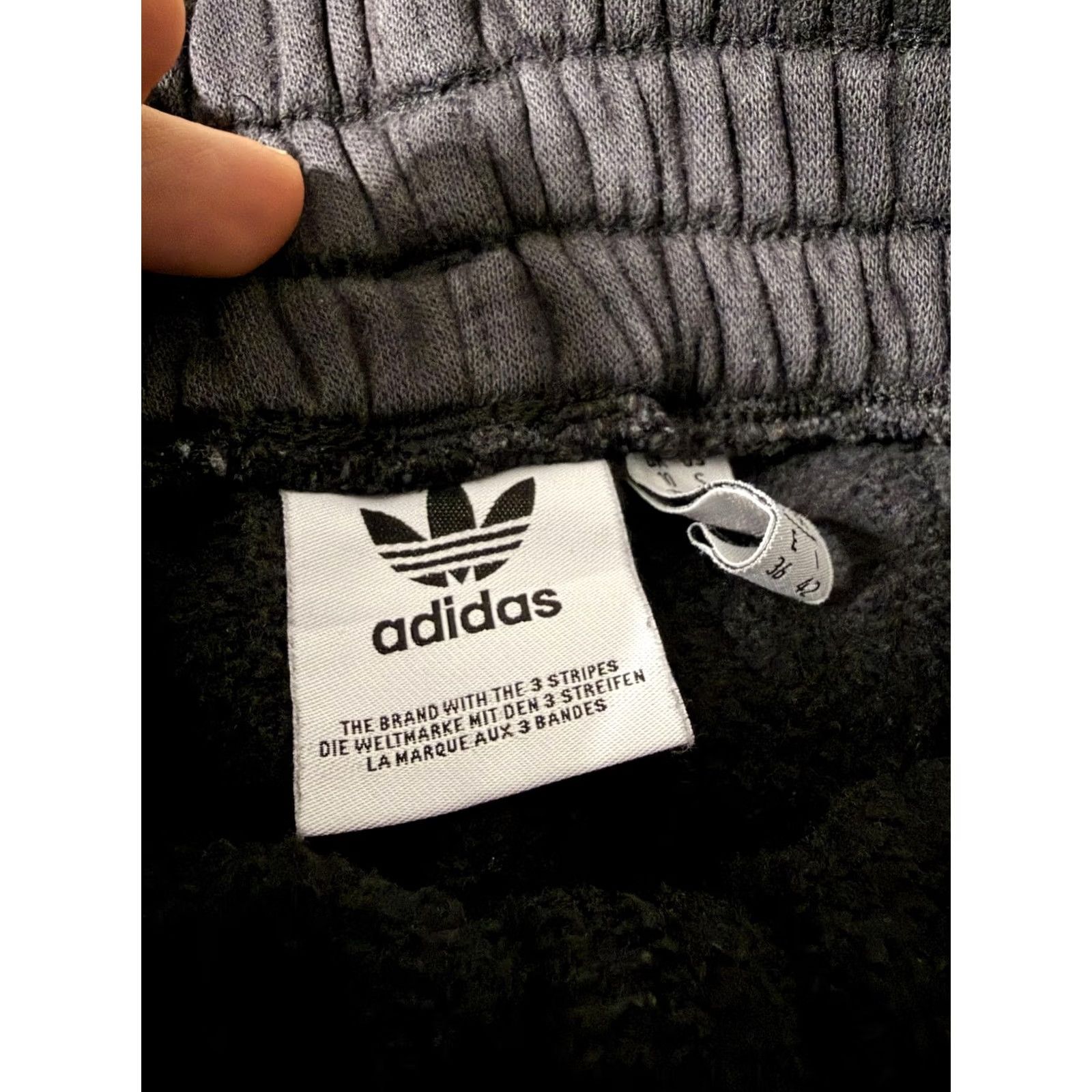 Adidas Adidas Originals Sweatpants Womens Small Black Fleece Joggers Trefoil Logo Size 28" / US 6 / IT 42 - 5 Thumbnail