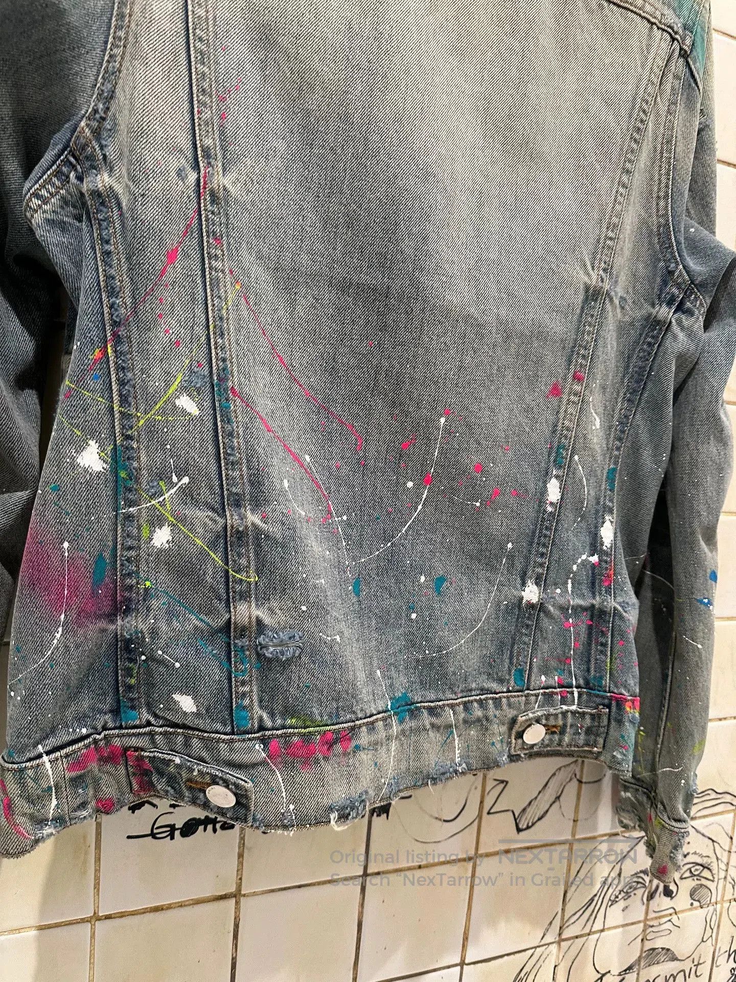 Amiri AMIRI Colorful Painted Denim Jacket. Size S / US 4 / IT 40 - 9 Thumbnail