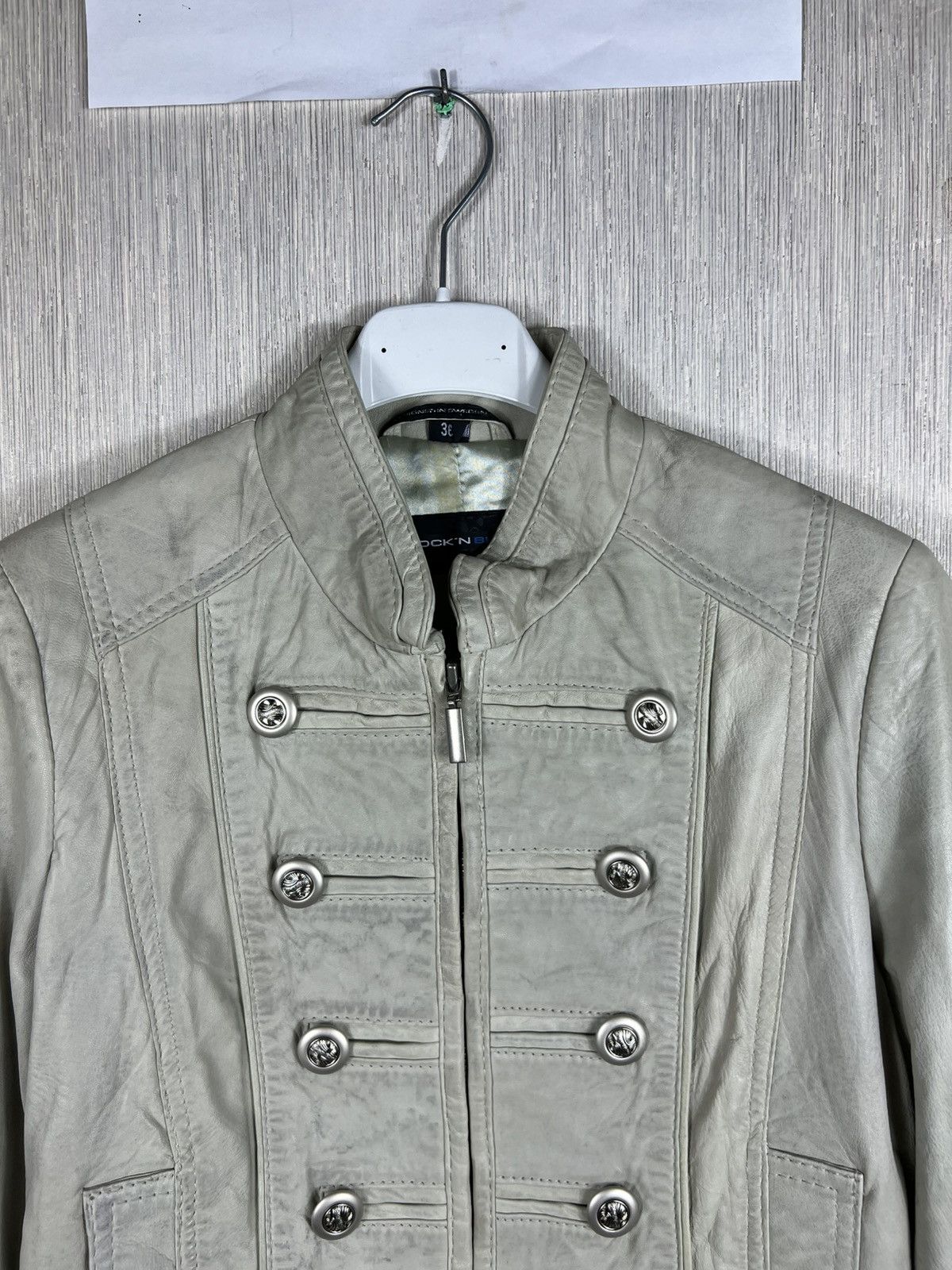 If Six Was Nine Vintage Rock’N Blue napoleon button leather jacket military Size XS / US 0-2 / IT 36-38 - 3 Thumbnail