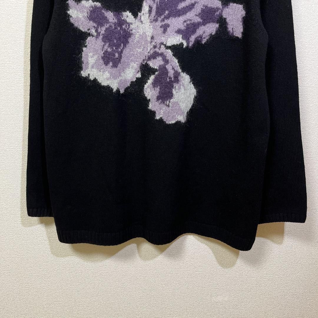 Yohji Yamamoto POUR HOMME 22aw purple fower knit HE-K30-983 Size US L / EU 52-54 / 3 - 4 Thumbnail