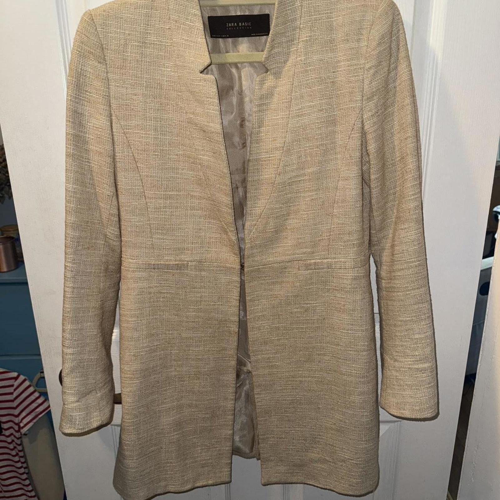 Zara Zara Country Cream Mix Tweed Style Dress Jacket Size S / US 4 / IT 40 - 1 Thumbnail