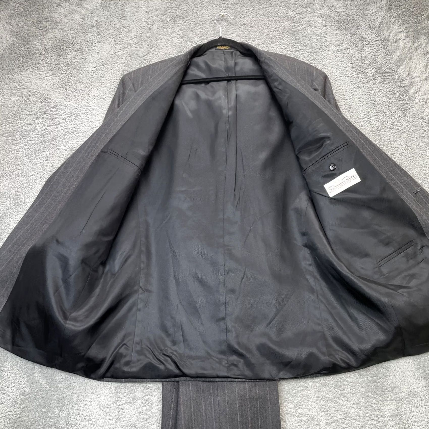 Oscar De La Renta VINTAGE Oscar de la Renta Suit Mens XL Gray 2 Piece Coat Pinstripe Set 50 Chest 36 Waist Black? Not applicable Size 46R - 4 Thumbnail