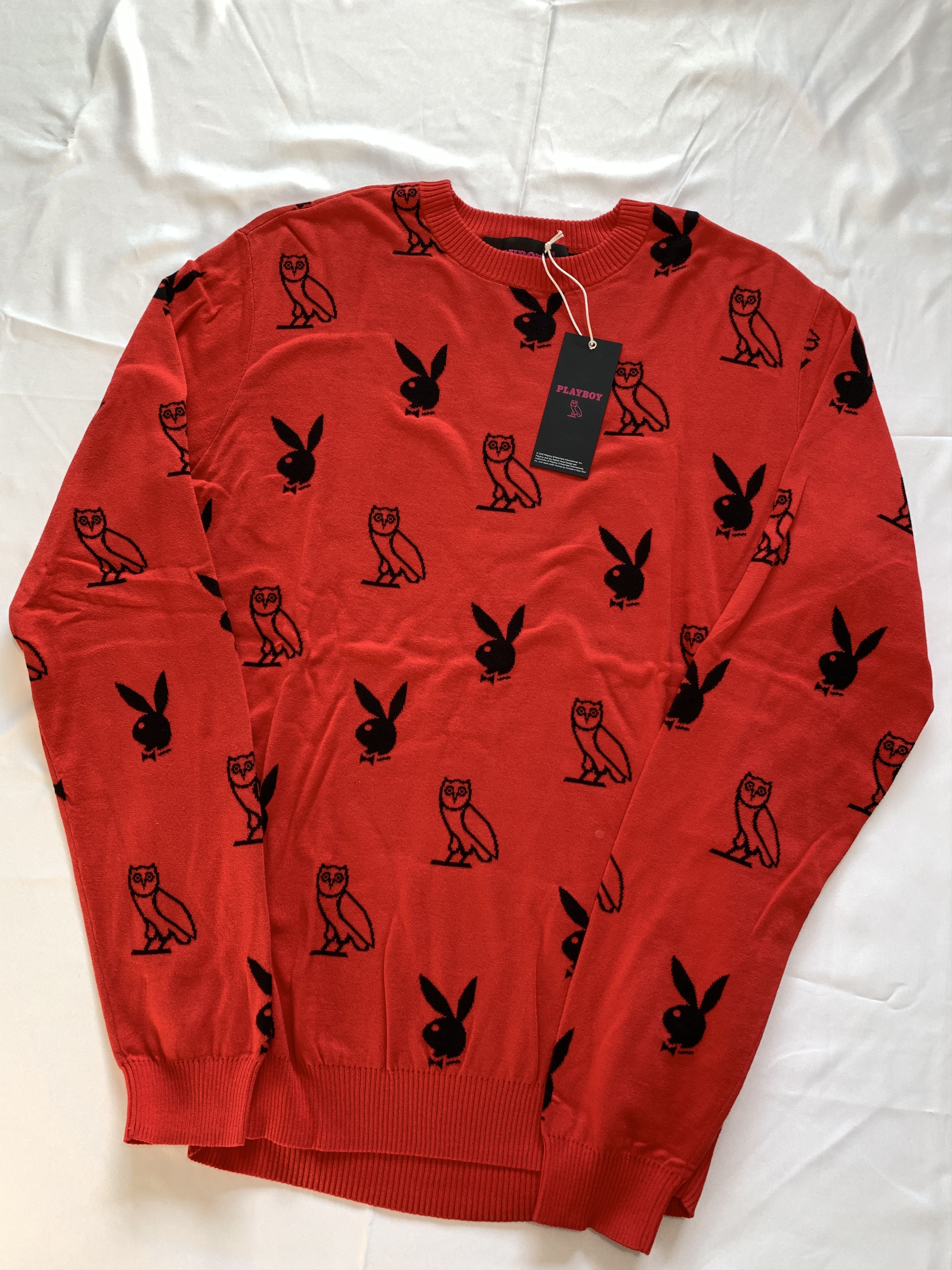 OVO X Playboy Intarsia Monogram Owl Sweater