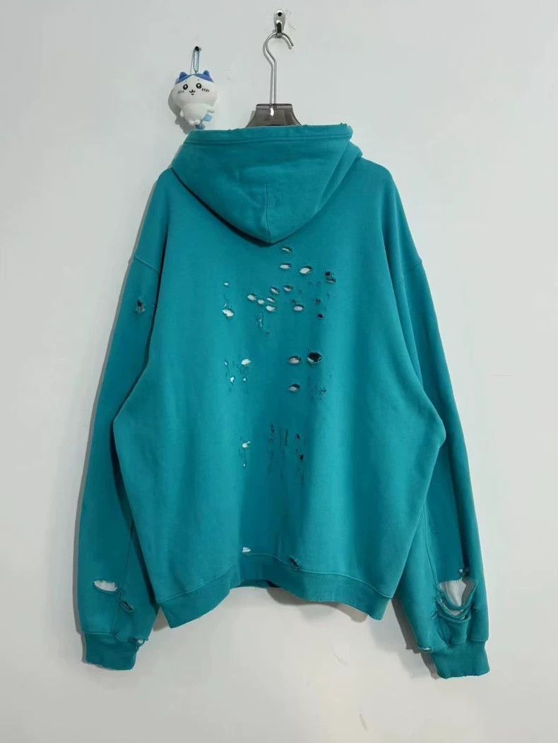 Balenciaga Balenciaga Lake Green Big Ripped Hoodie 2501-Nextarrow Size US S / EU 44-46 / 1 - 4 Thumbnail