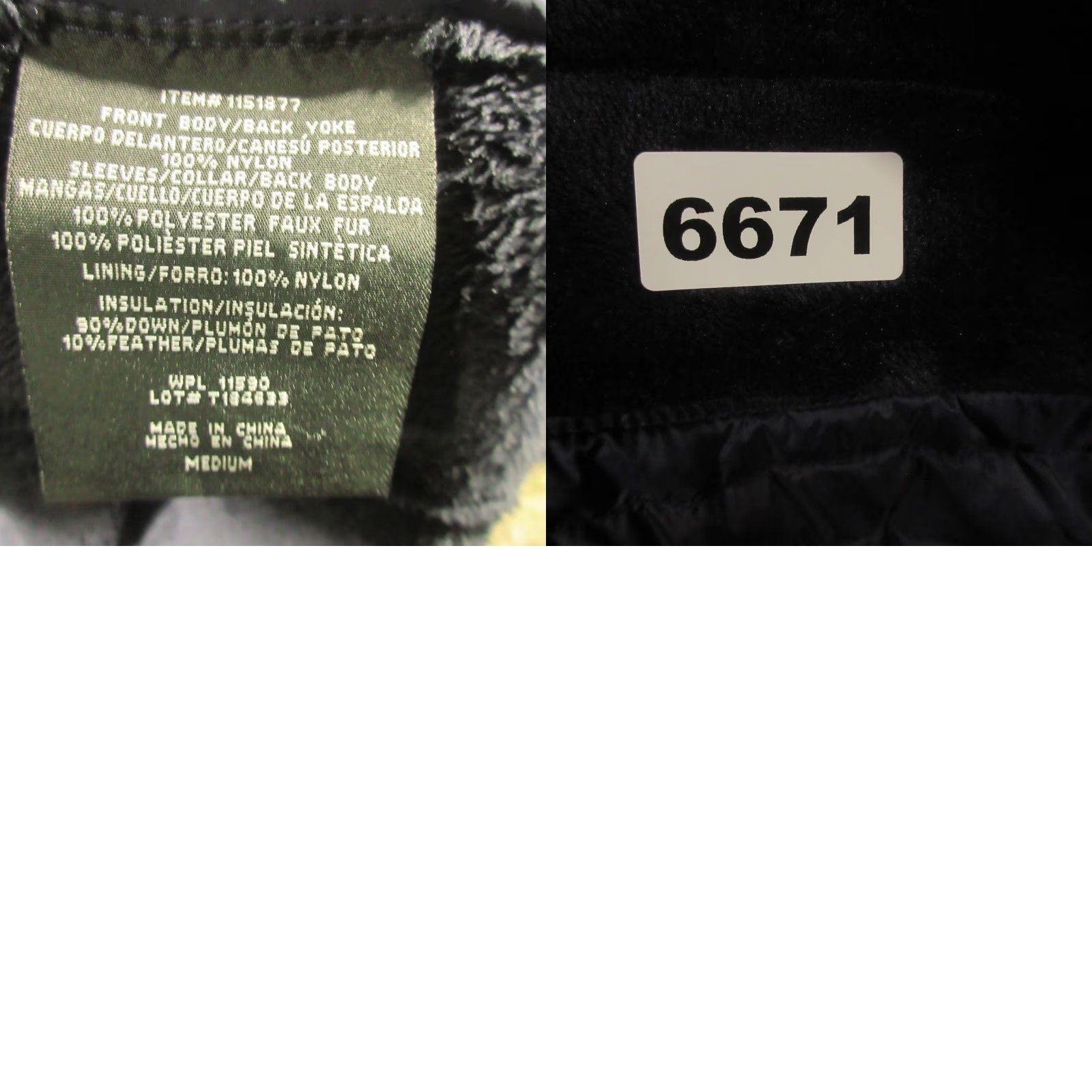 Vintage 32 Degrees Heat Puffer Fleece Jacket Womens M Navy Ultralight Mixed Media EUC Size M / US 6-8 / IT 42-44 - 8 Thumbnail