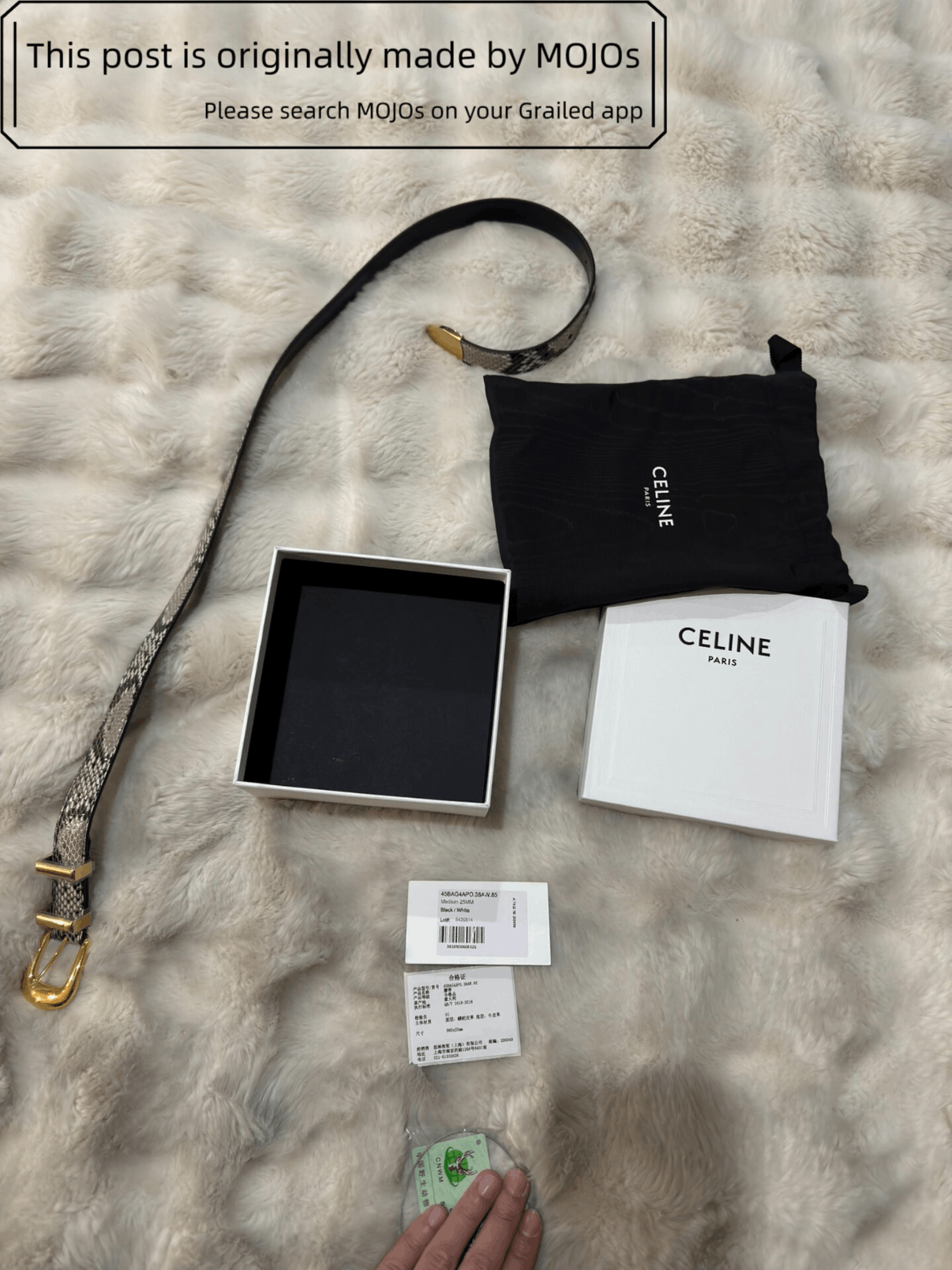 Celine Sz 85 Celine Snake Skin Belt mojos04124 Size ONE SIZE - 5 Thumbnail