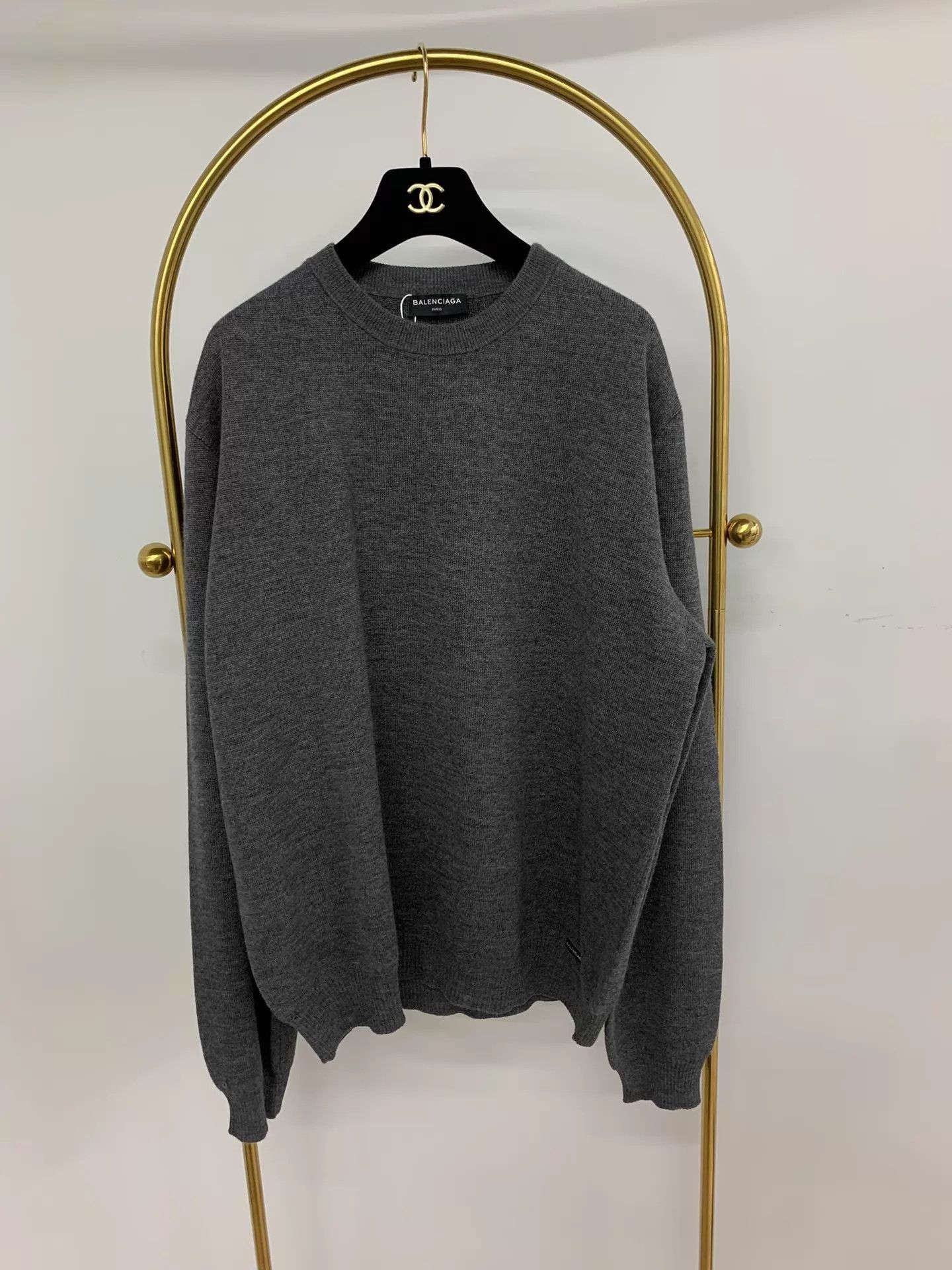 Balenciaga Gray Oversized Long Sleeve Sweater Size US M / EU 48-50 / 2 - 1 Thumbnail