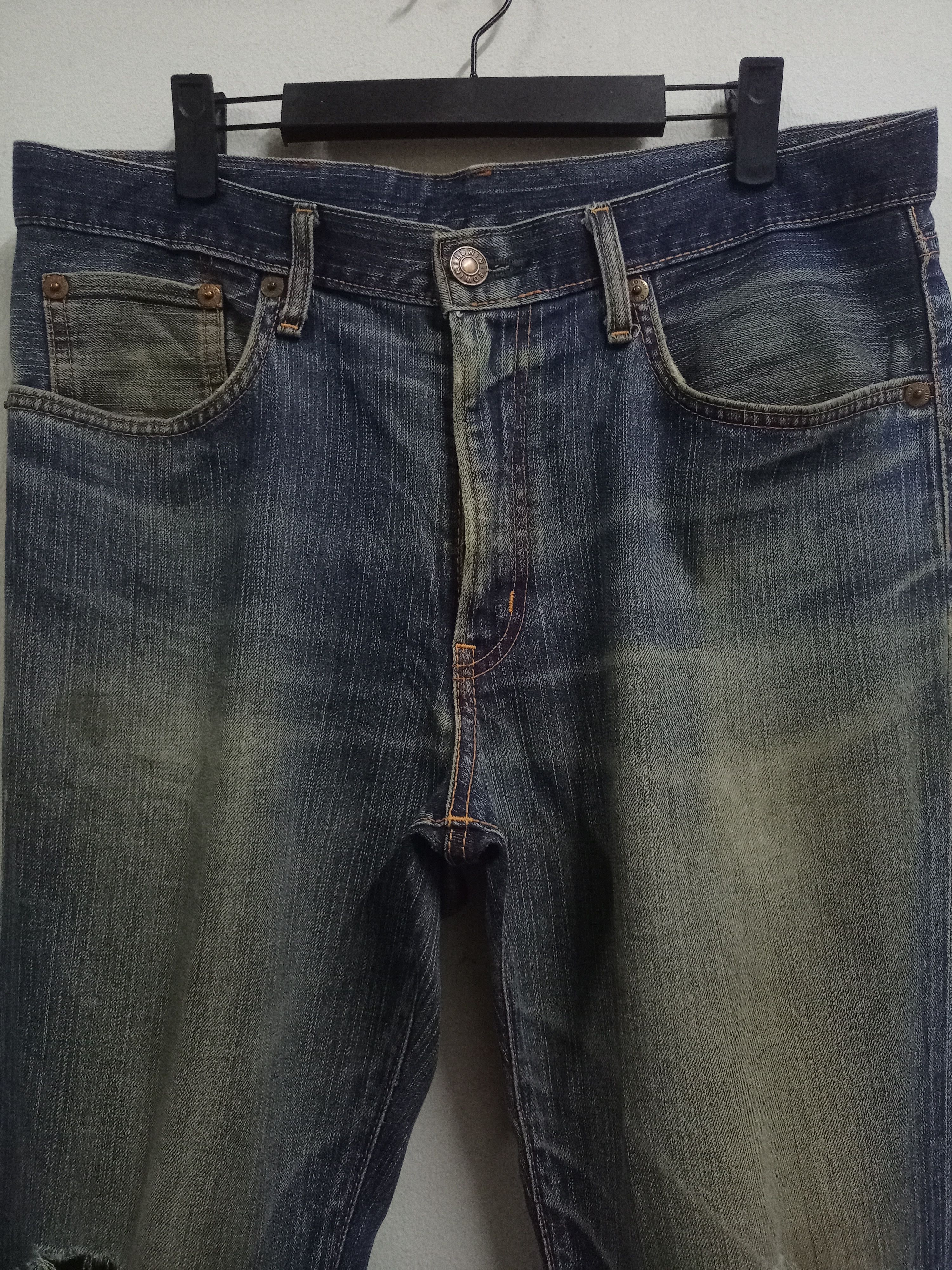 Edwin × Japanese Brand Vintage Japan Edwin 503 Baggy Mud Wash Distressed Jeans Size US 34 / EU 50 - 4 Thumbnail