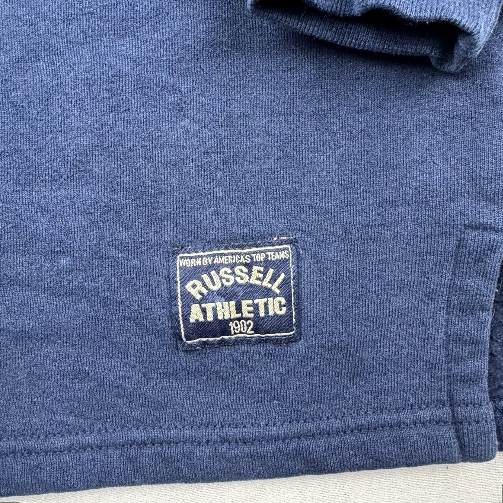 Russell Athletic VINTAGE Russell Athletic Quarter Zip Sweatshirt Adult Large Blue USA 90s Mens Russell Athletic Sweatshirt Quarter Zip Zip Utility Pullover Size US L / EU 52-54 / 3 - 4 Thumbnail