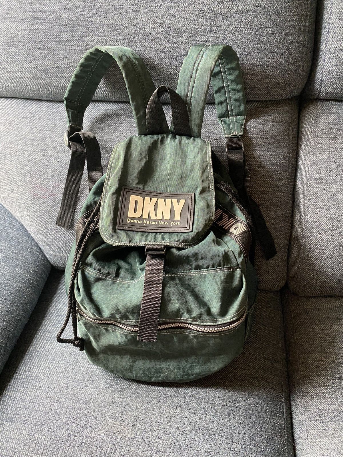 DKNY × Designer DKNY Forest Green Nylon Backpack Size ONE SIZE - 6 Thumbnail